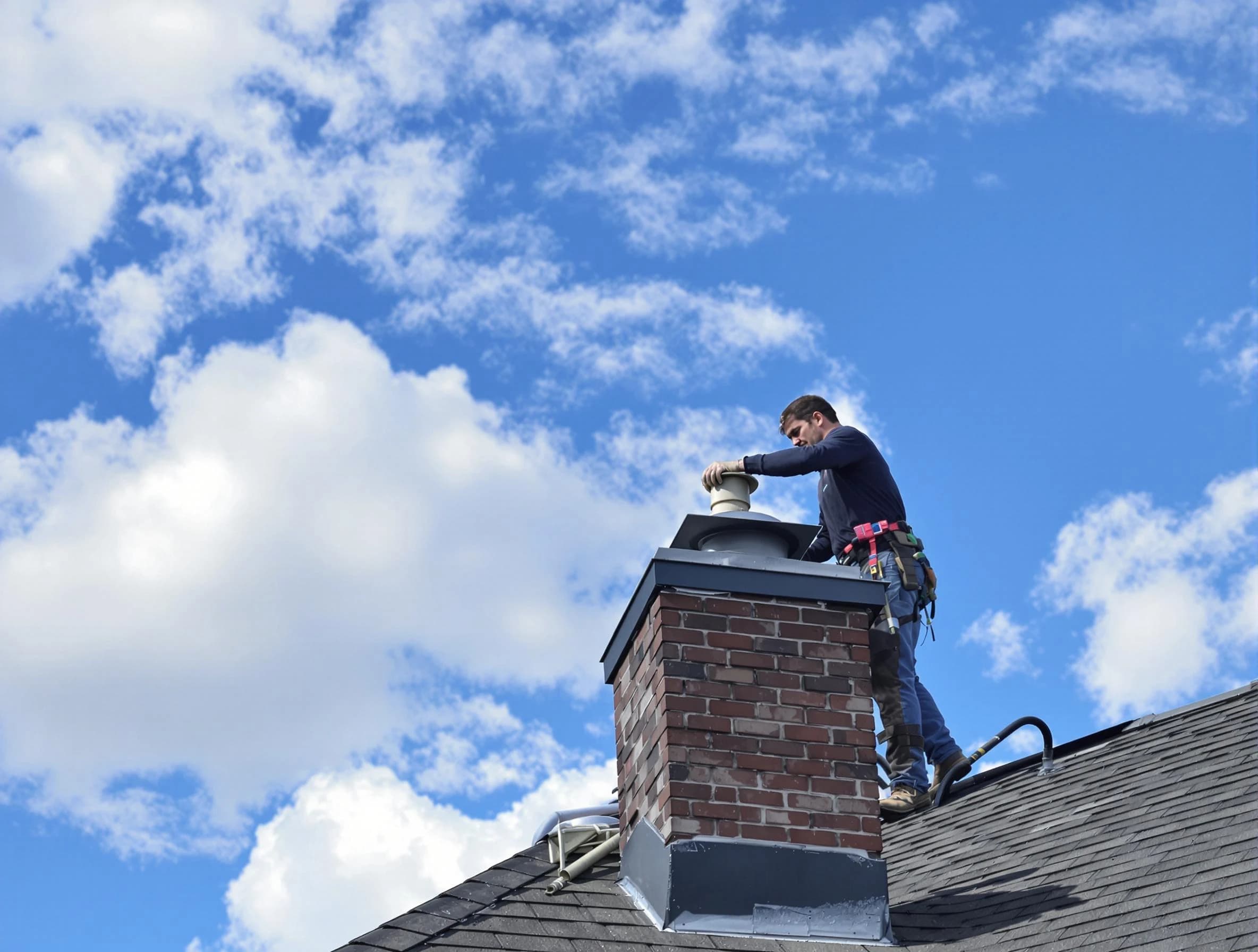 Peters Chimney Sweep installing a sturdy chimney cap in Peters, PA