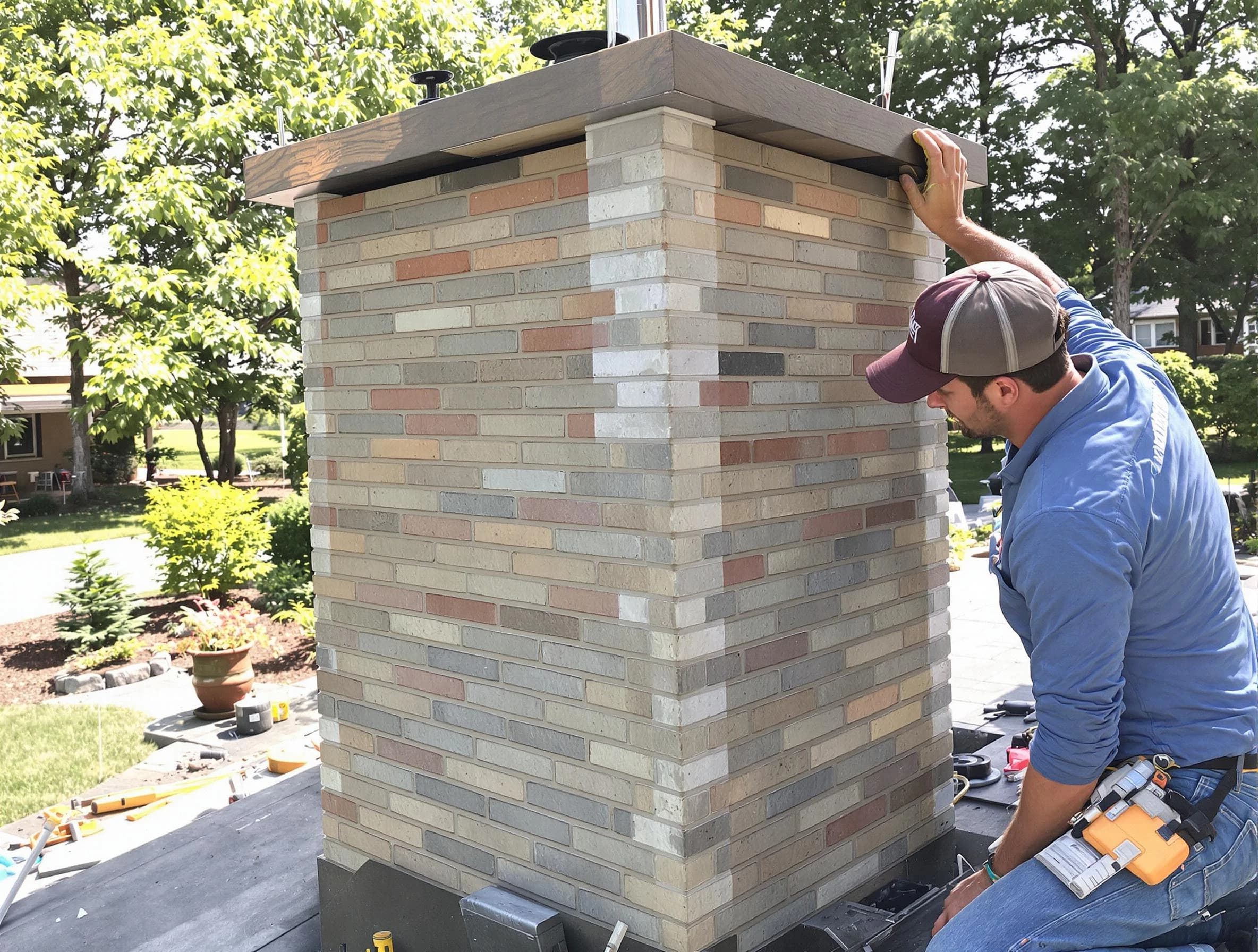 Peters Chimney Sweep completing a modern chimney remodel in Peters, PA