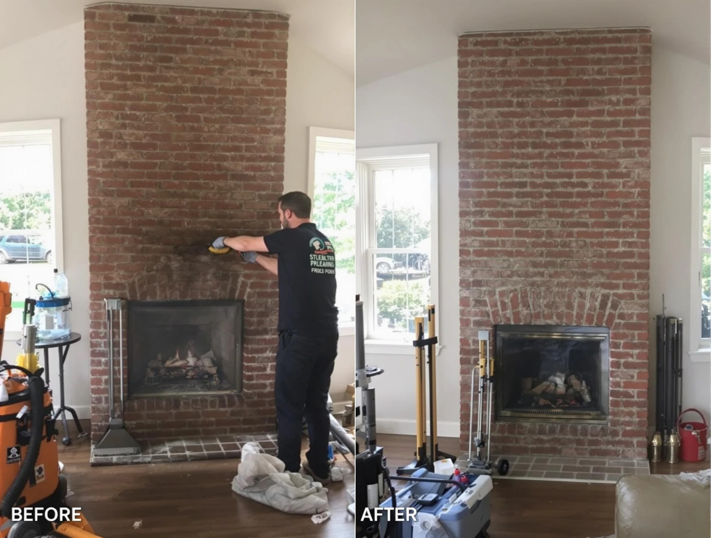 Finished chimney sweeping service by Peters Chimney Sweep in Peters, PA