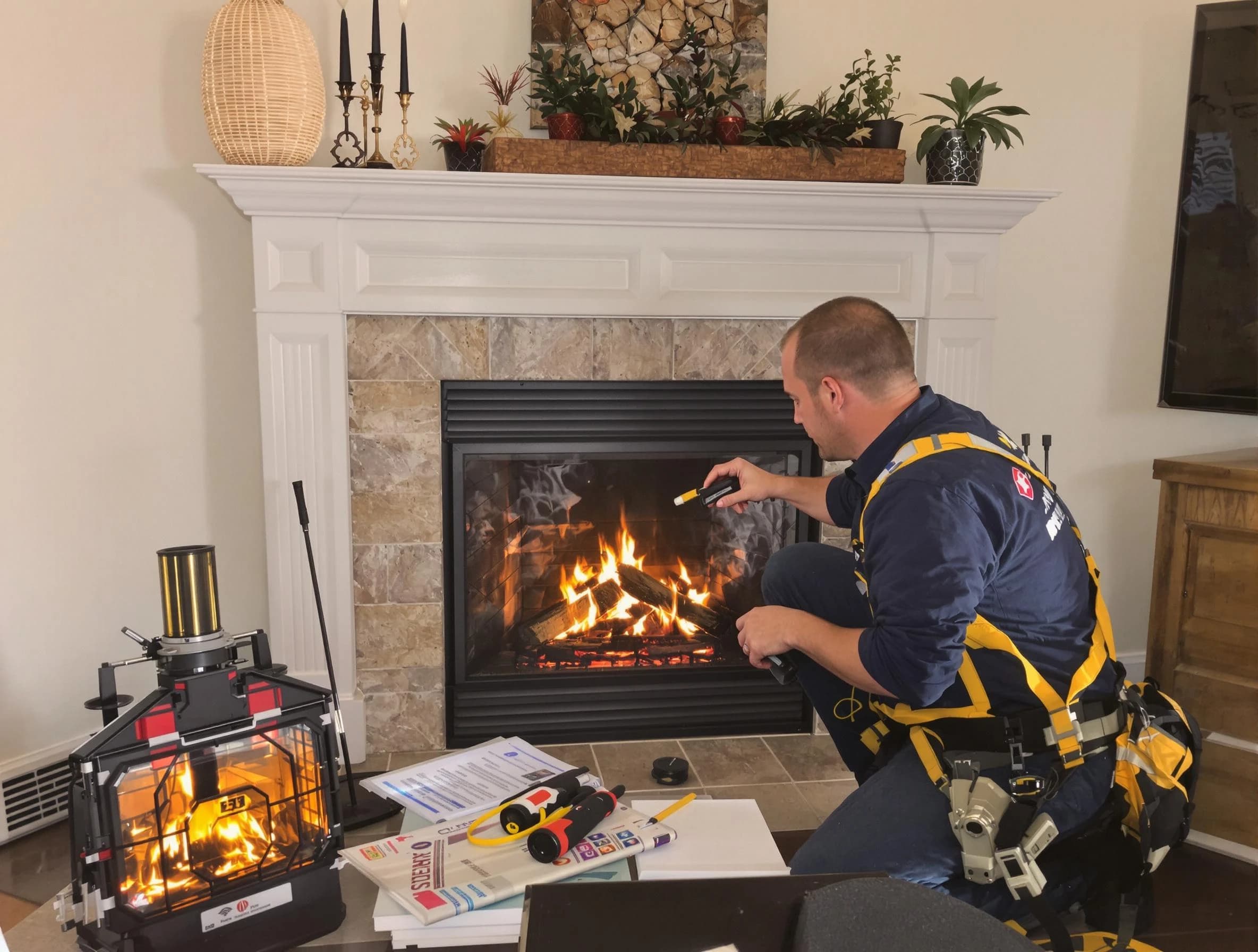 Safety-focused fireplace inspection by Peters Chimney Sweep in Peters, PA
