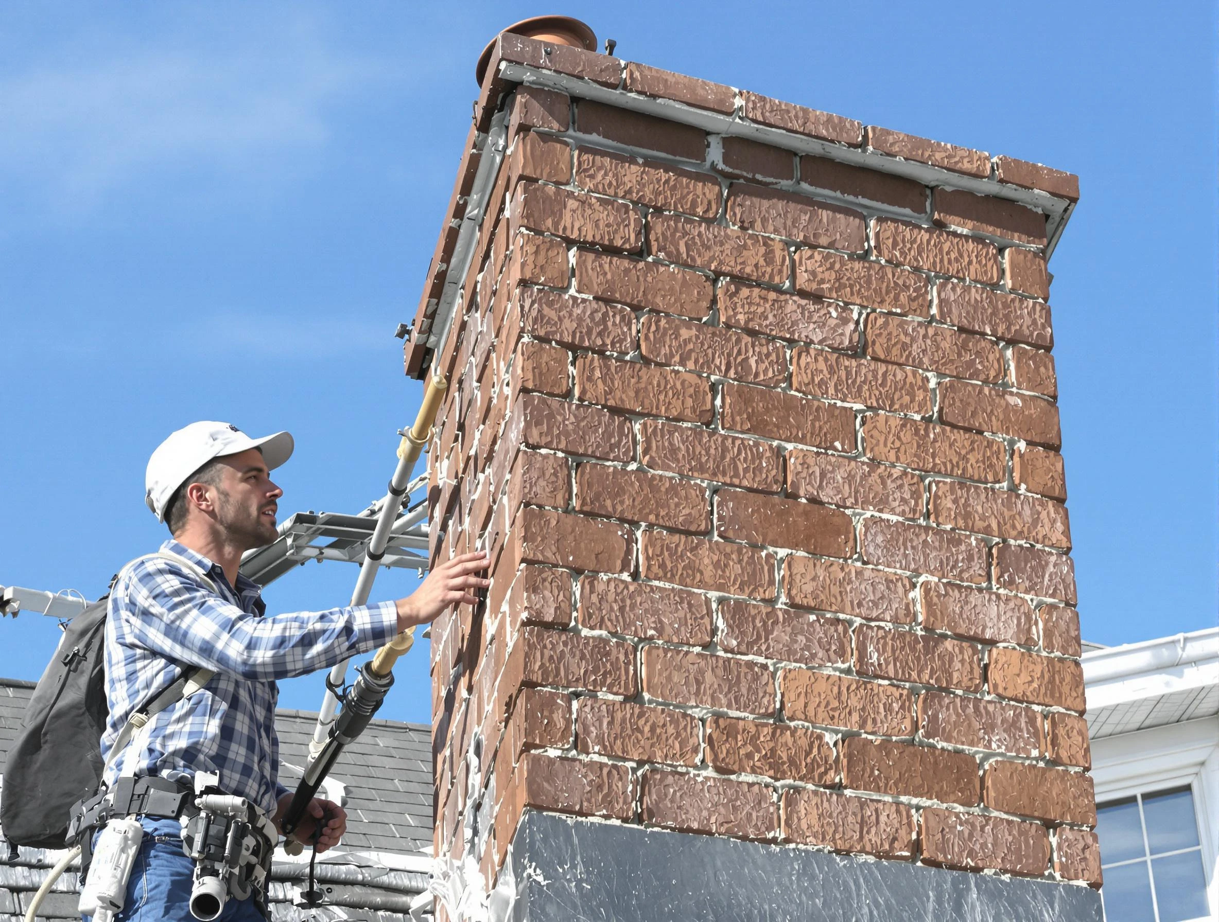 Brickwork for a chimney rebuild by Peters Chimney Sweep in Peters, PA