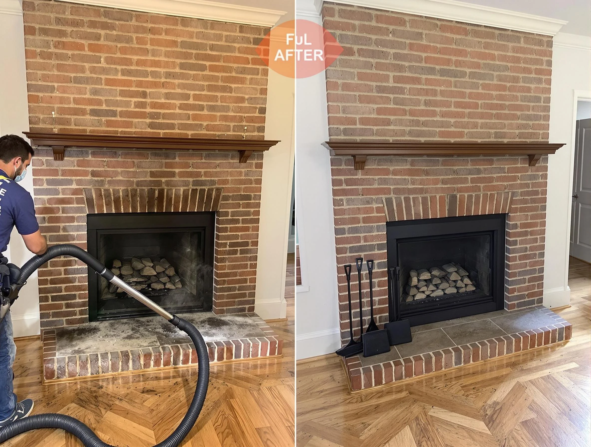 Peters Chimney Sweep carefully sanitizing a fireplace in Peters, PA