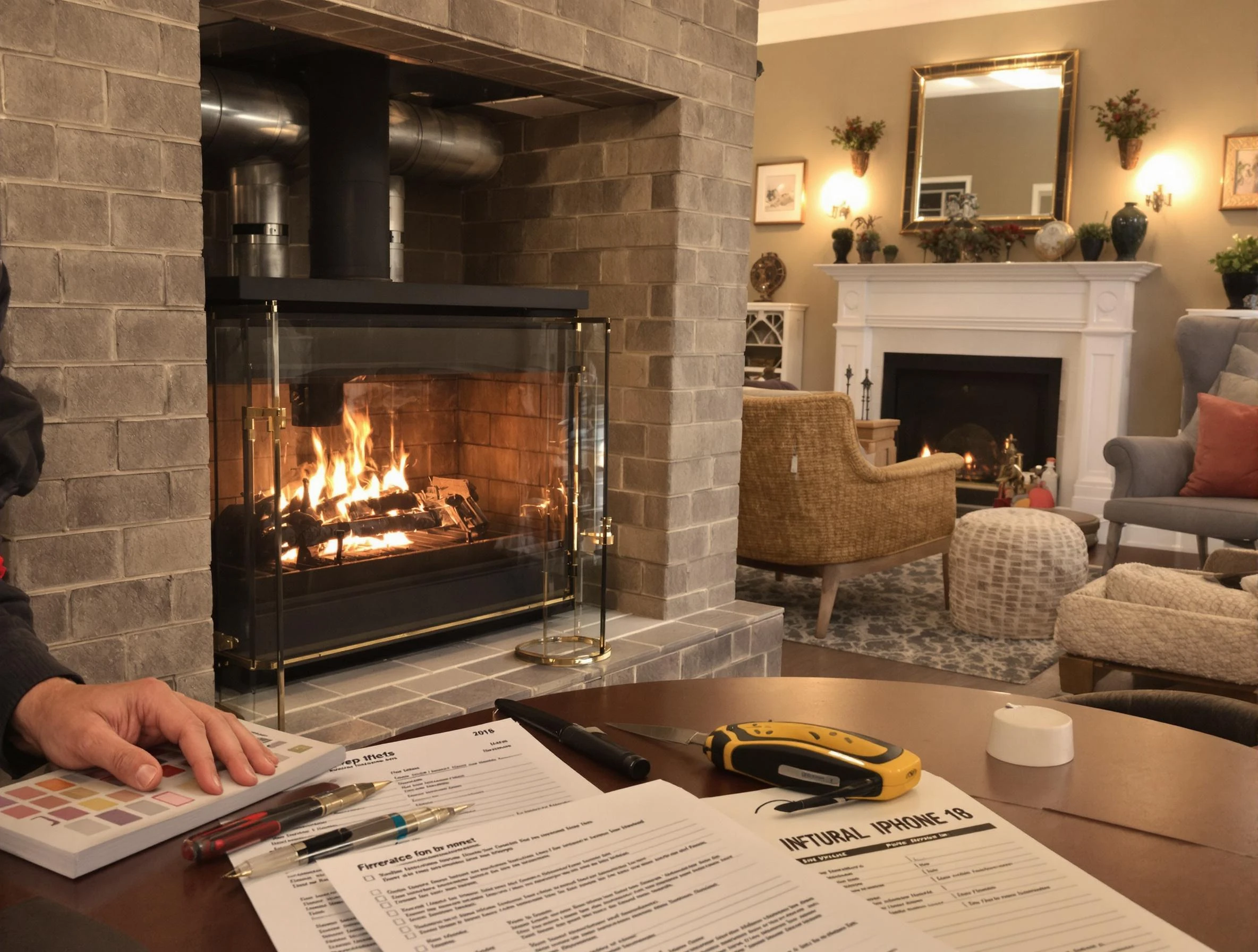 Peters Chimney Sweep verifying fireplace safety measures in Peters, PA