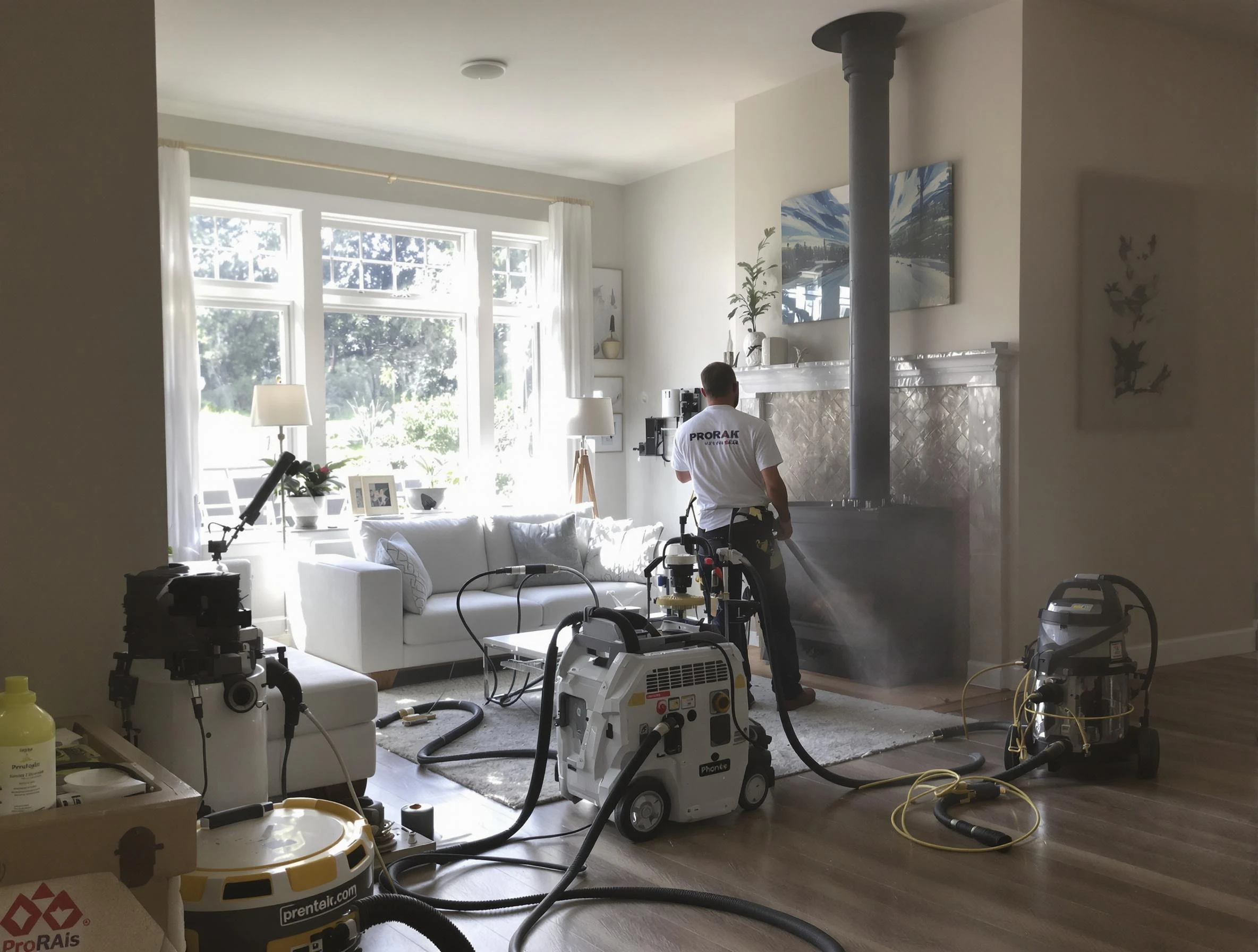 Soot removal service by Peters Chimney Sweep for a fireplace in Peters, PA